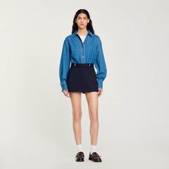 Sandro Women Skort with decorative belt loops