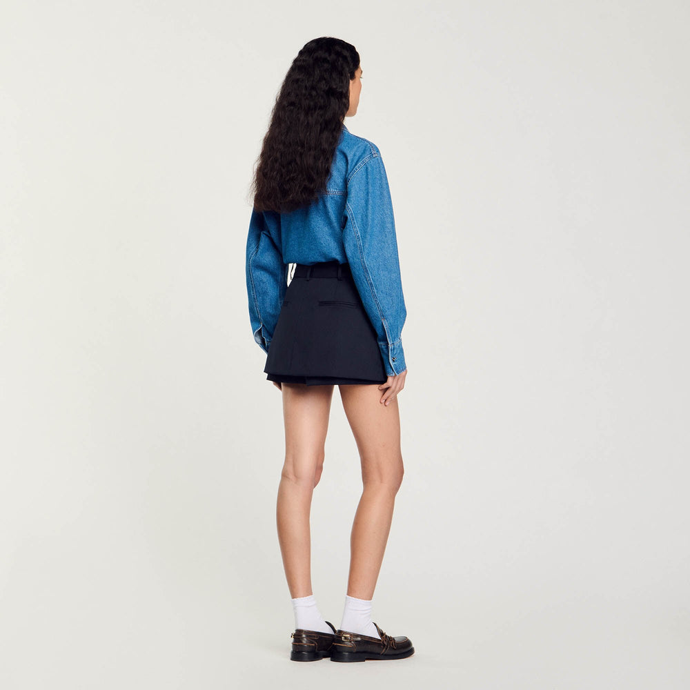Sandro Women Skort with decorative belt loops