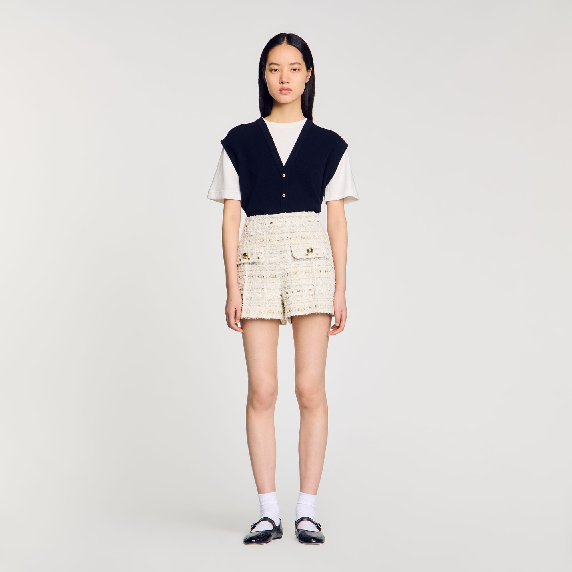 Sandro Women Decorative tweed shorts