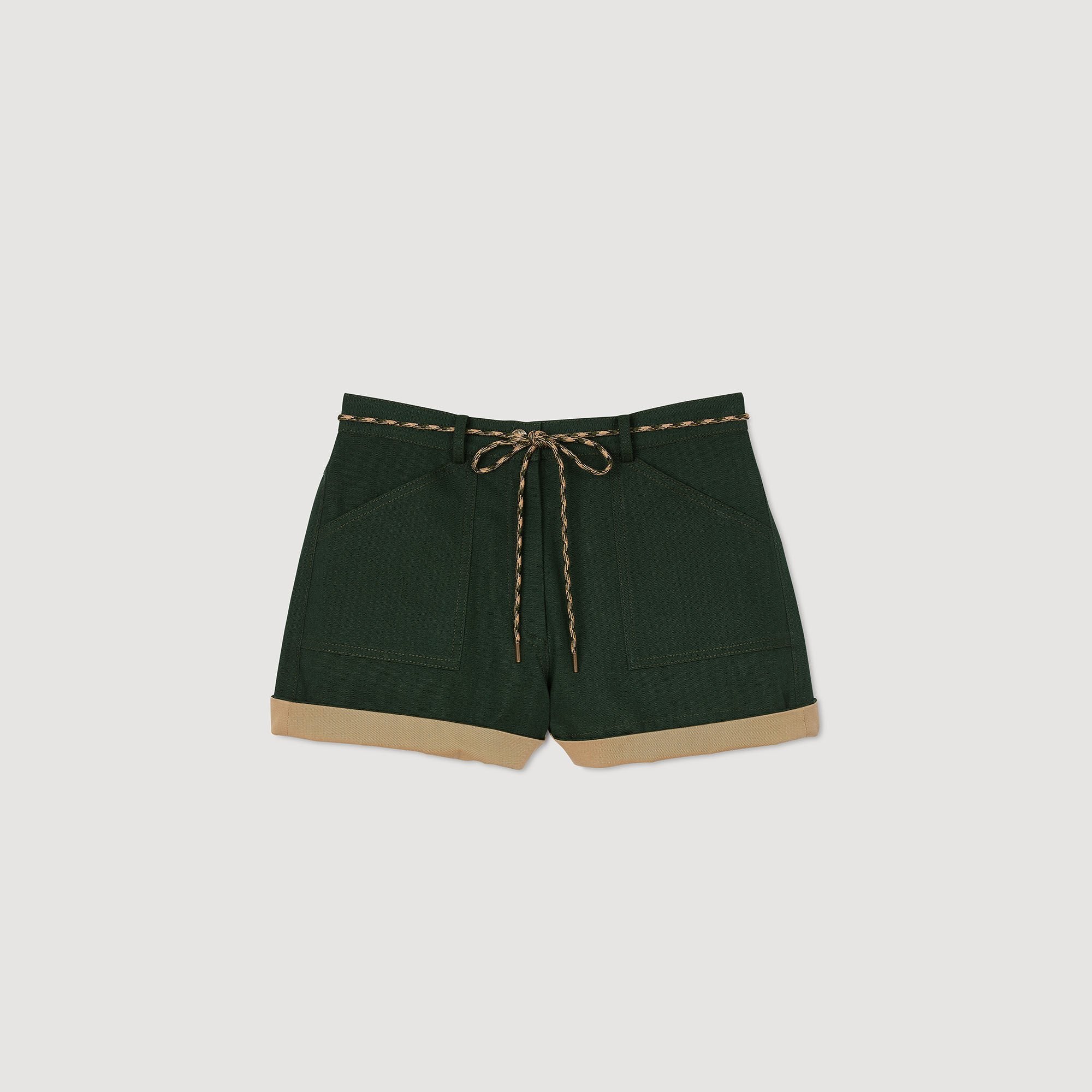 Sandro Women Two-tone drawstring waist shorts