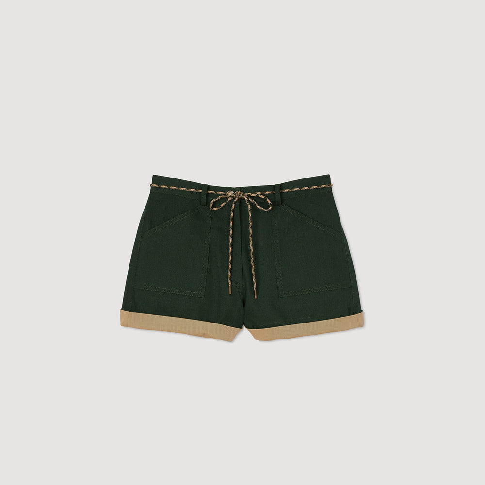 Sandro Women Two-tone drawstring waist shorts