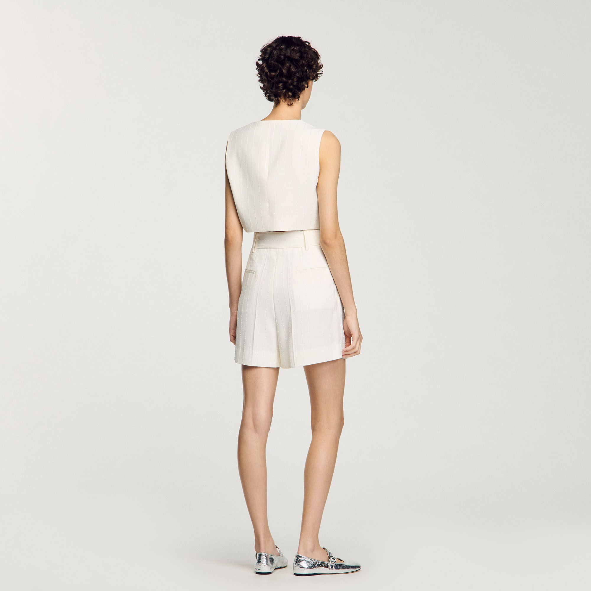 Sandro Women Sequin high-waisted shorts