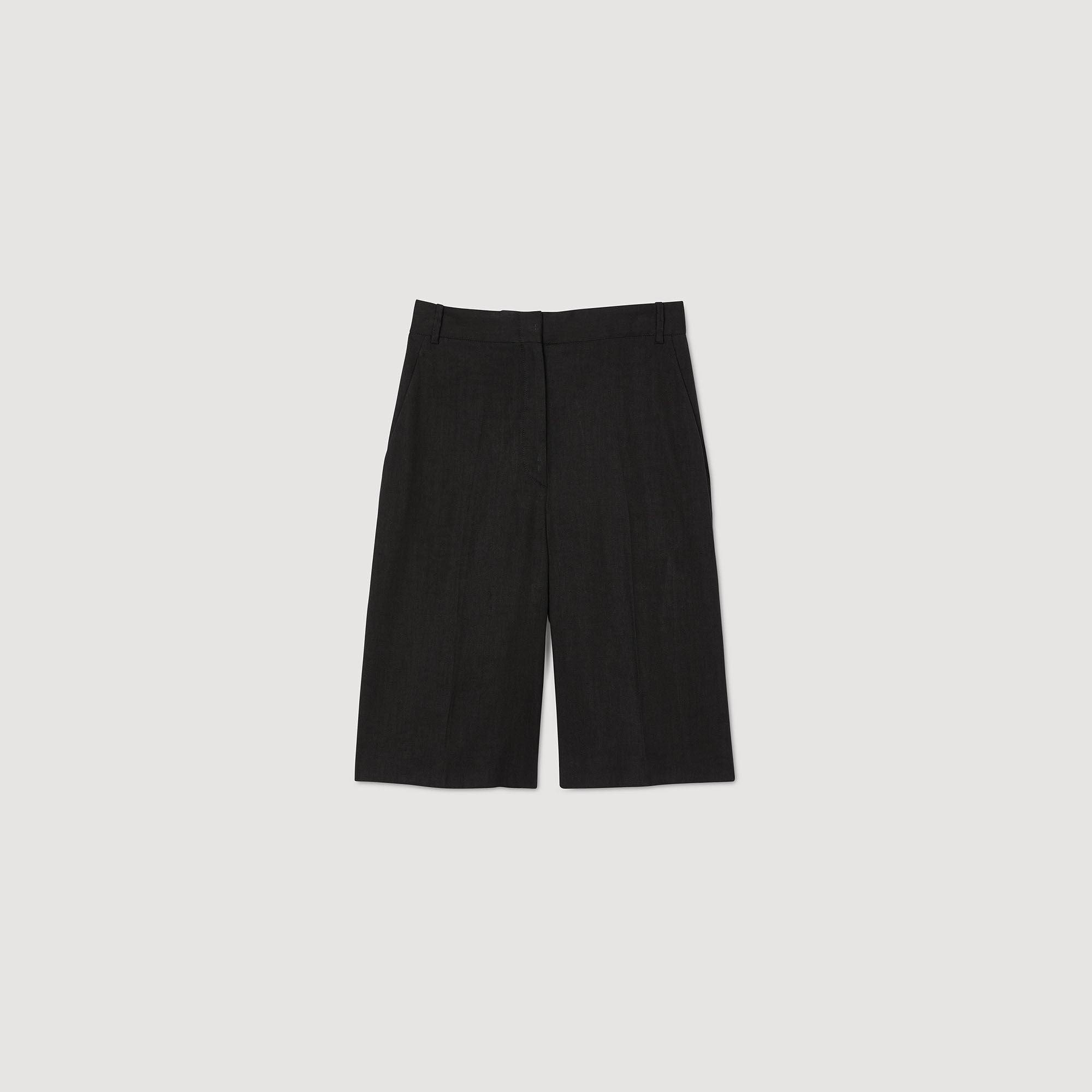 Sandro Women Linen-blend Bermuda shorts