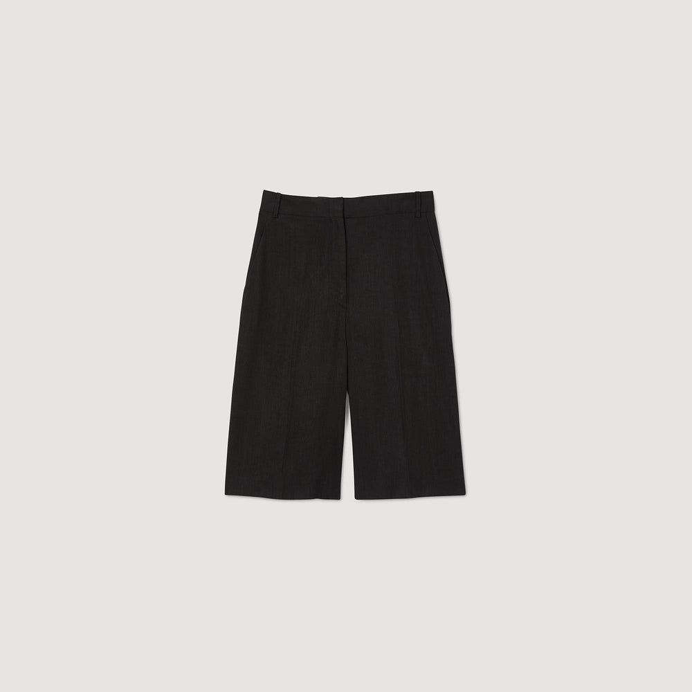 Sandro Women Linen-blend Bermuda shorts