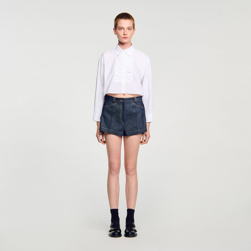 Sandro Women Denim belt loop shorts