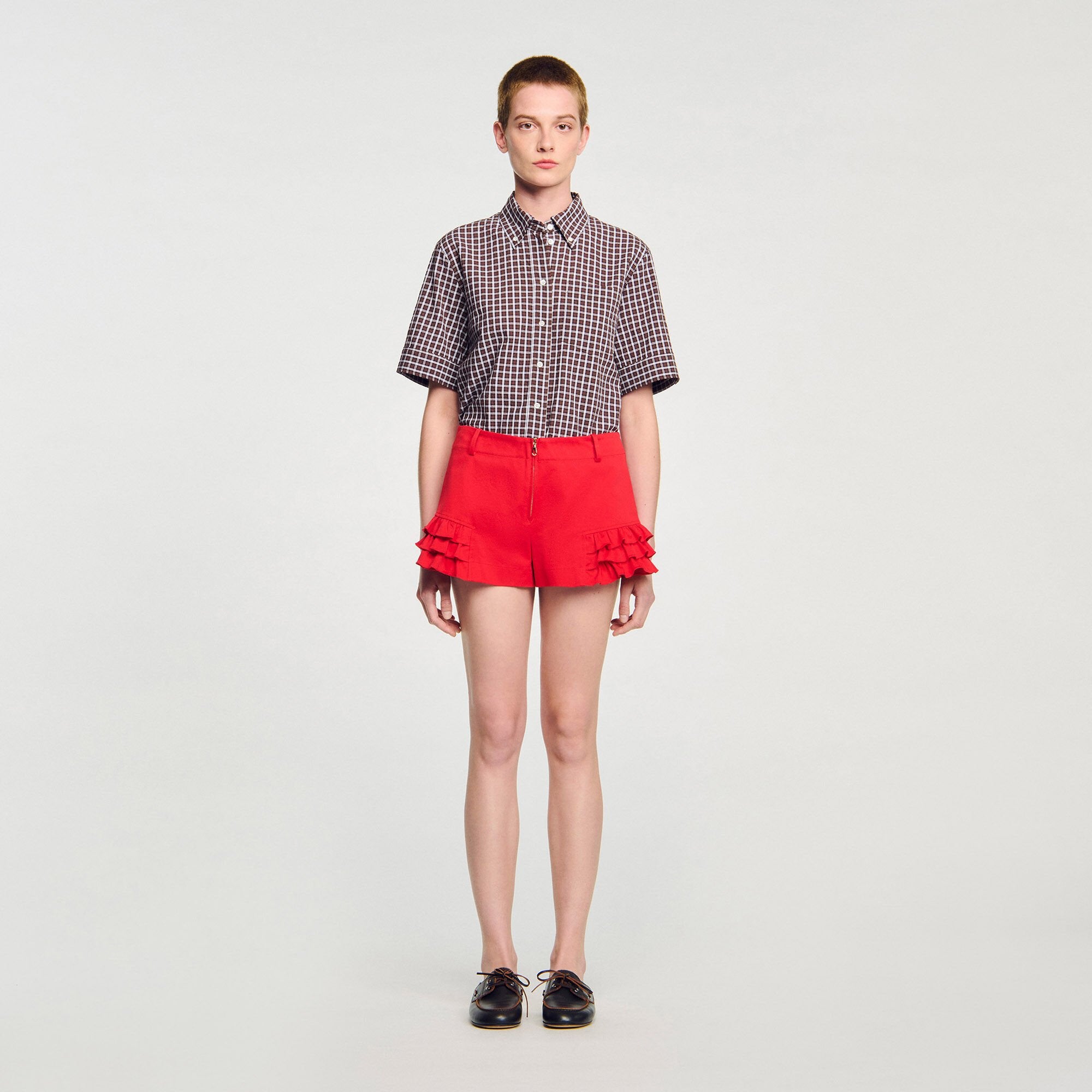 Sandro Women Flared ruffled shorts