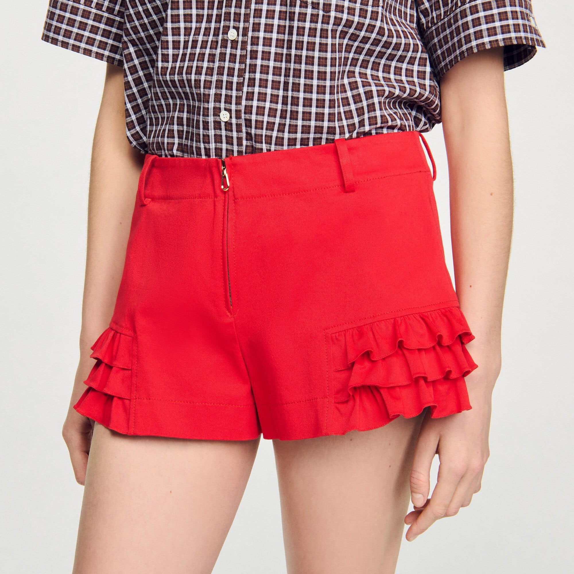 Sandro Women Flared ruffled shorts