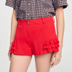Sandro Women Flared ruffled shorts
