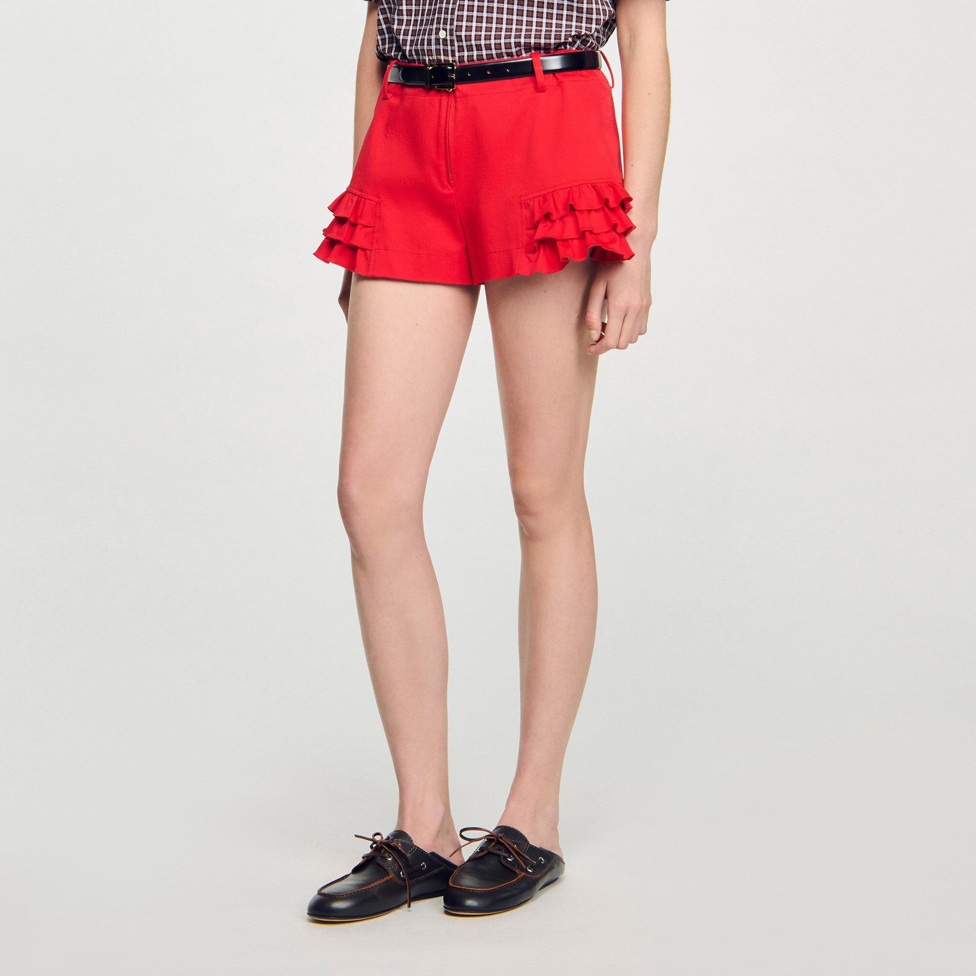 Sandro Women Flared ruffled shorts