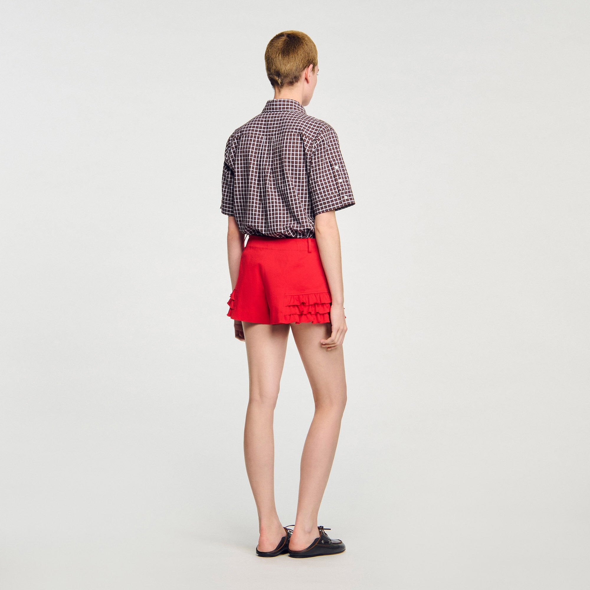 Sandro Women Flared ruffled shorts