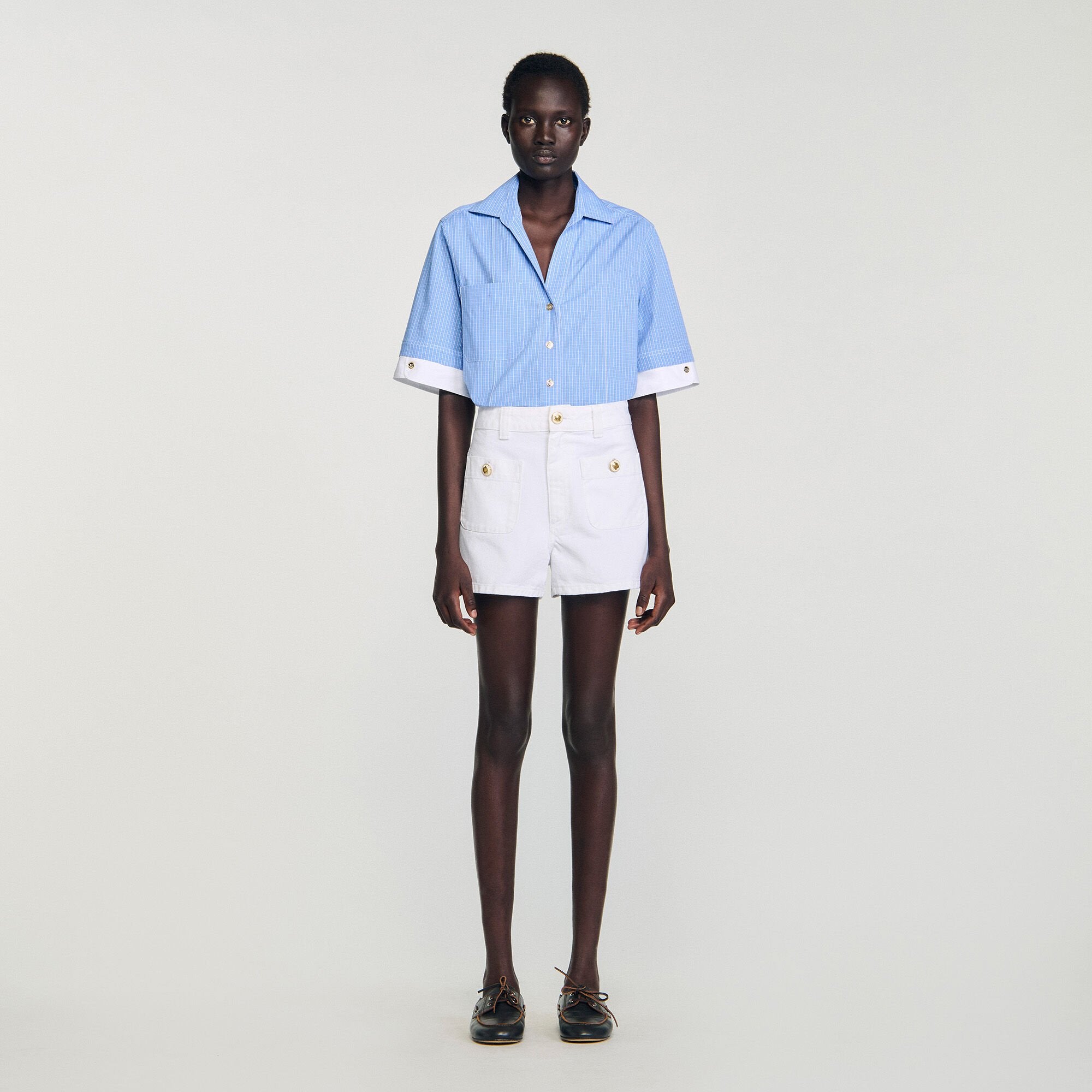 Sandro Women High waist denim shorts