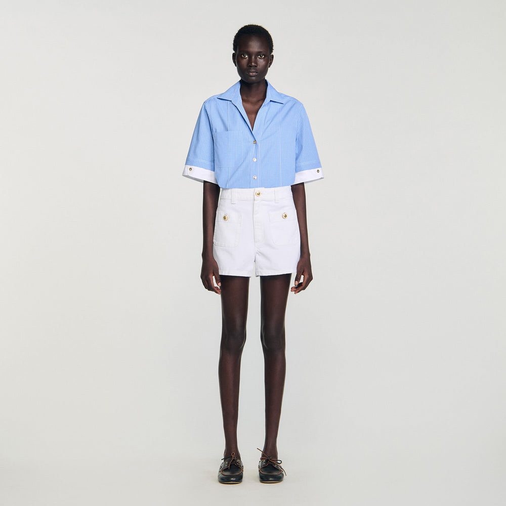 Sandro Women High waist denim shorts