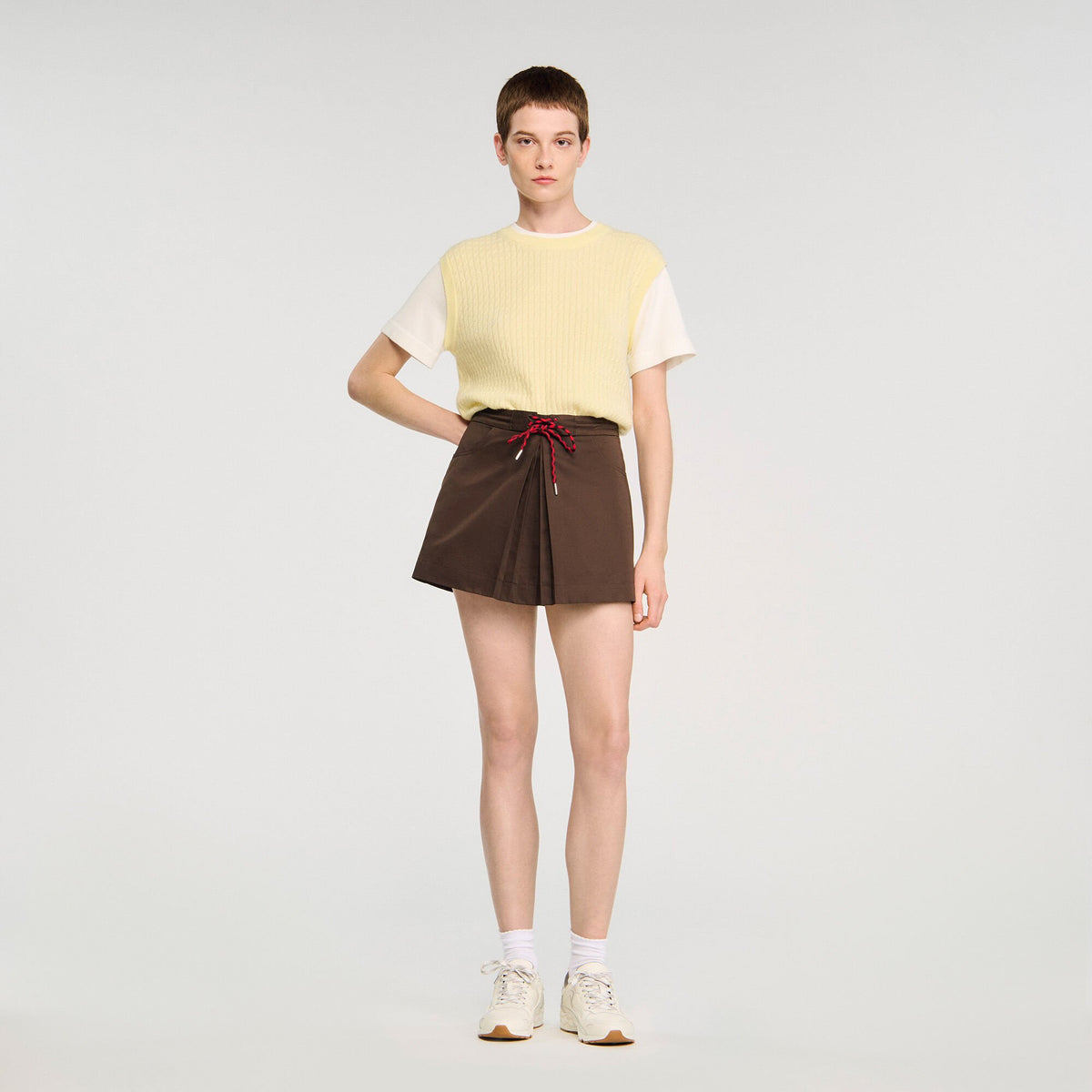 Sandro Women Drawstring pleated skort