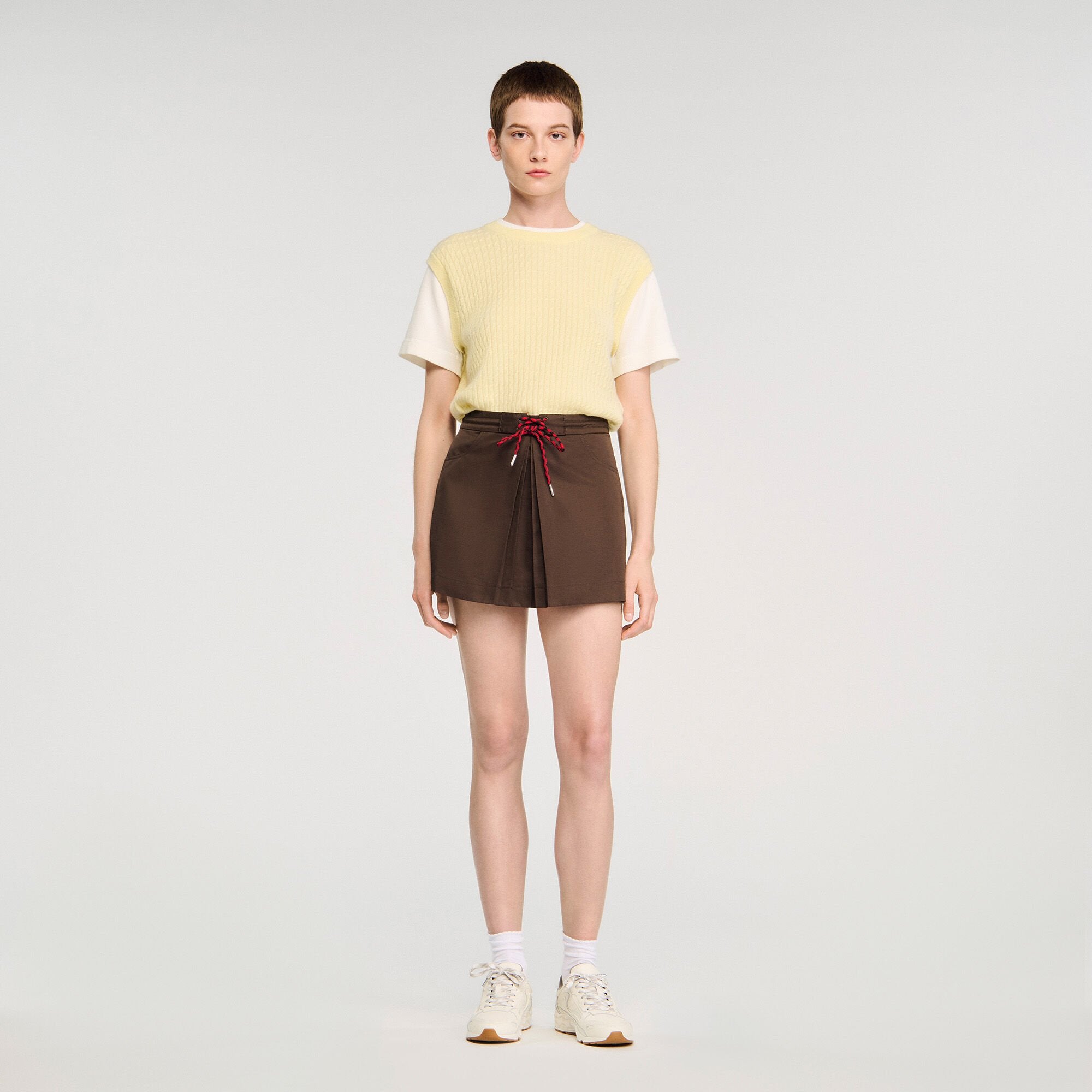 Sandro Women Drawstring pleated skort