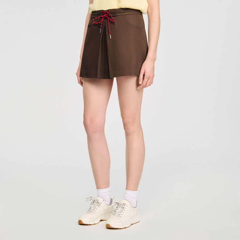 Sandro Women Drawstring pleated skort