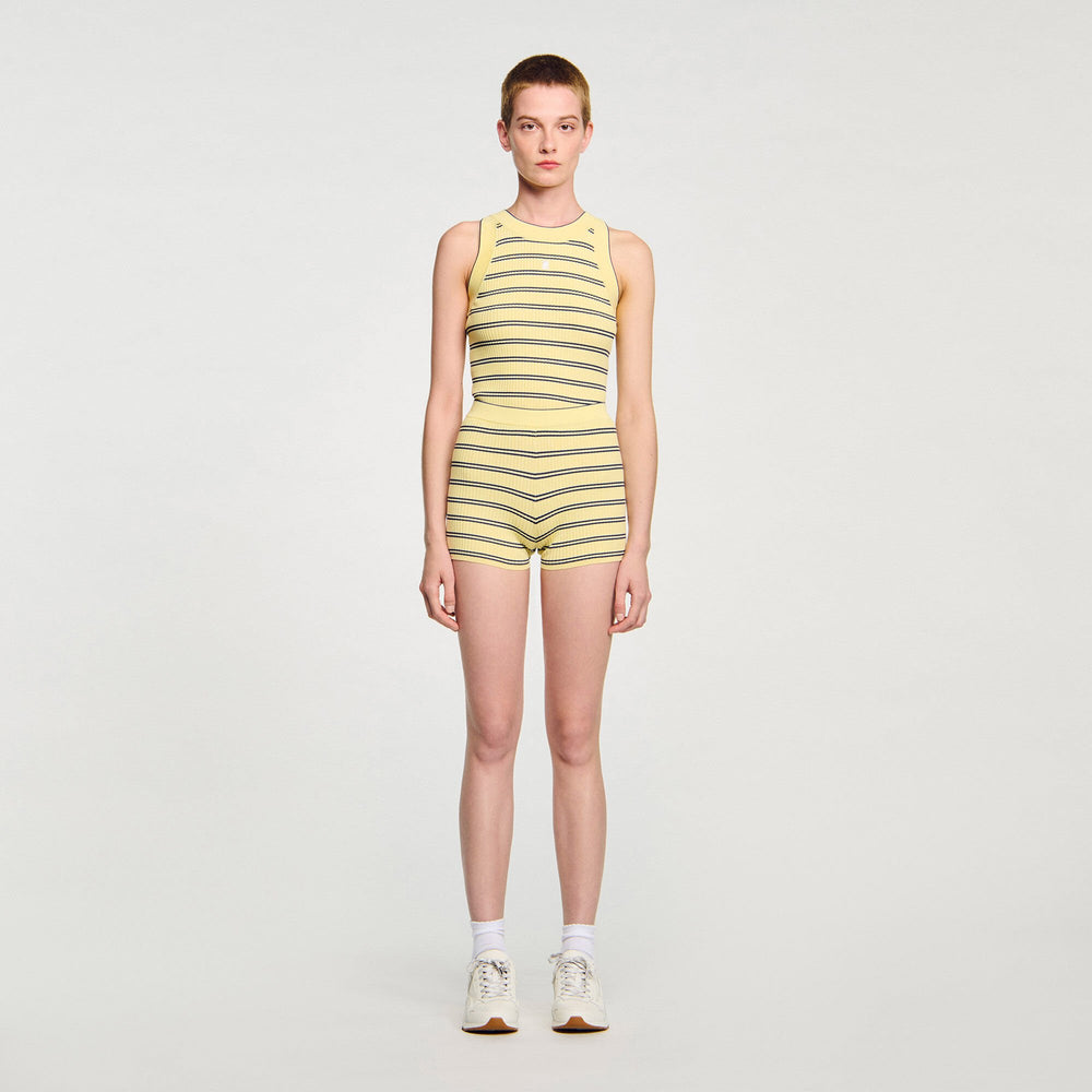 Sandro Women Striped knit shorts