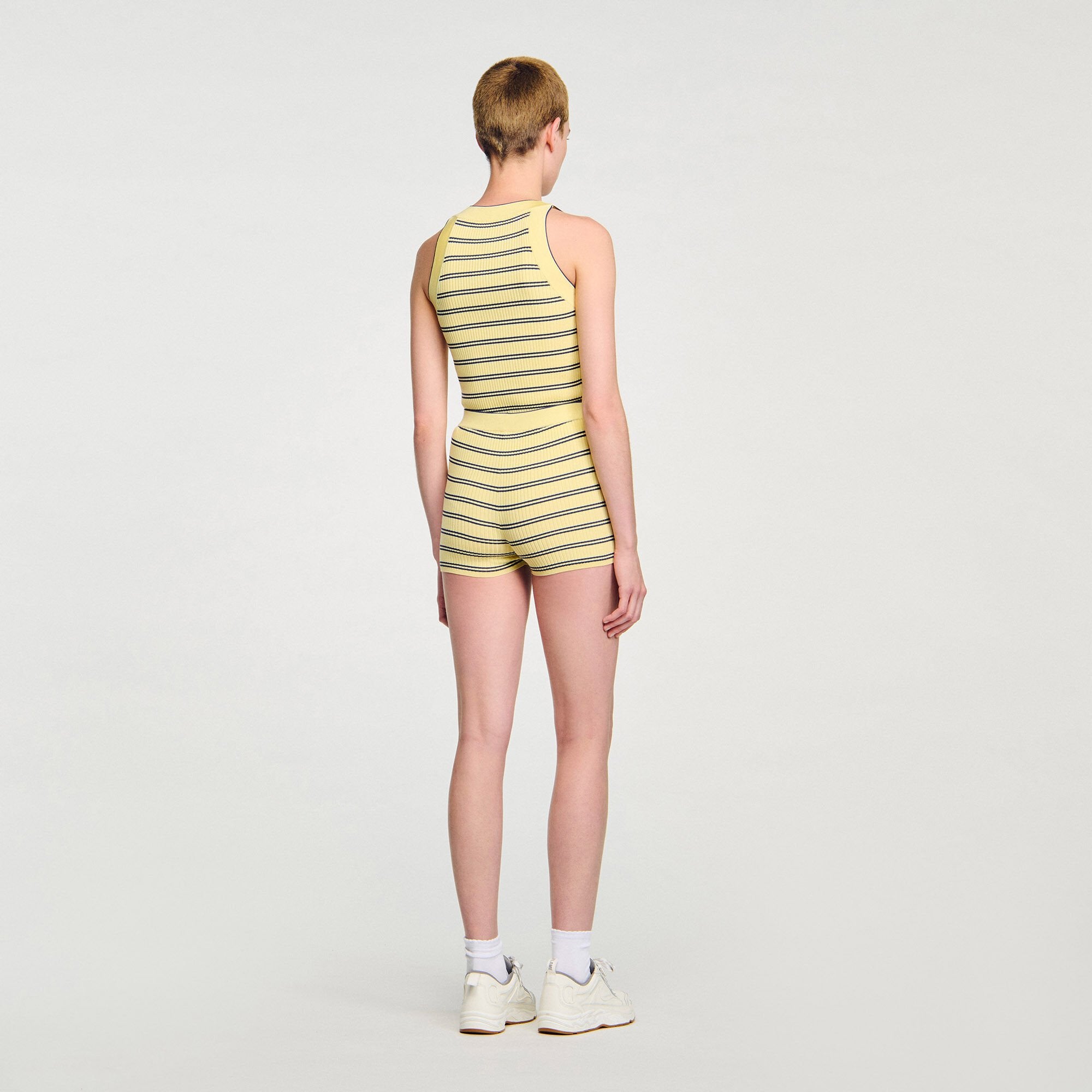 Sandro Women Striped knit shorts