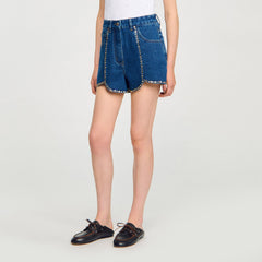 Sandro Women Rhinestone denim shorts