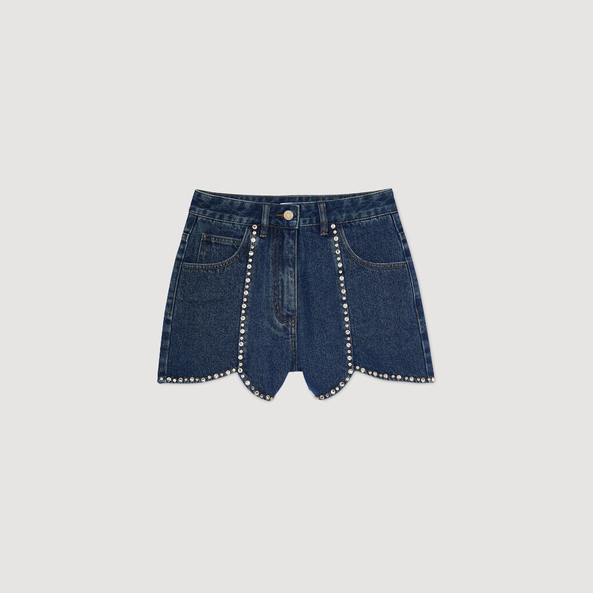Sandro Women Rhinestone denim shorts