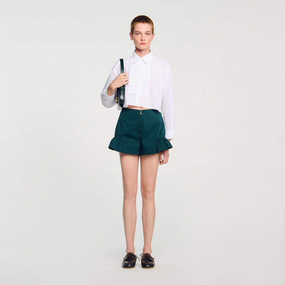 Sandro Women Flared ruffled shorts