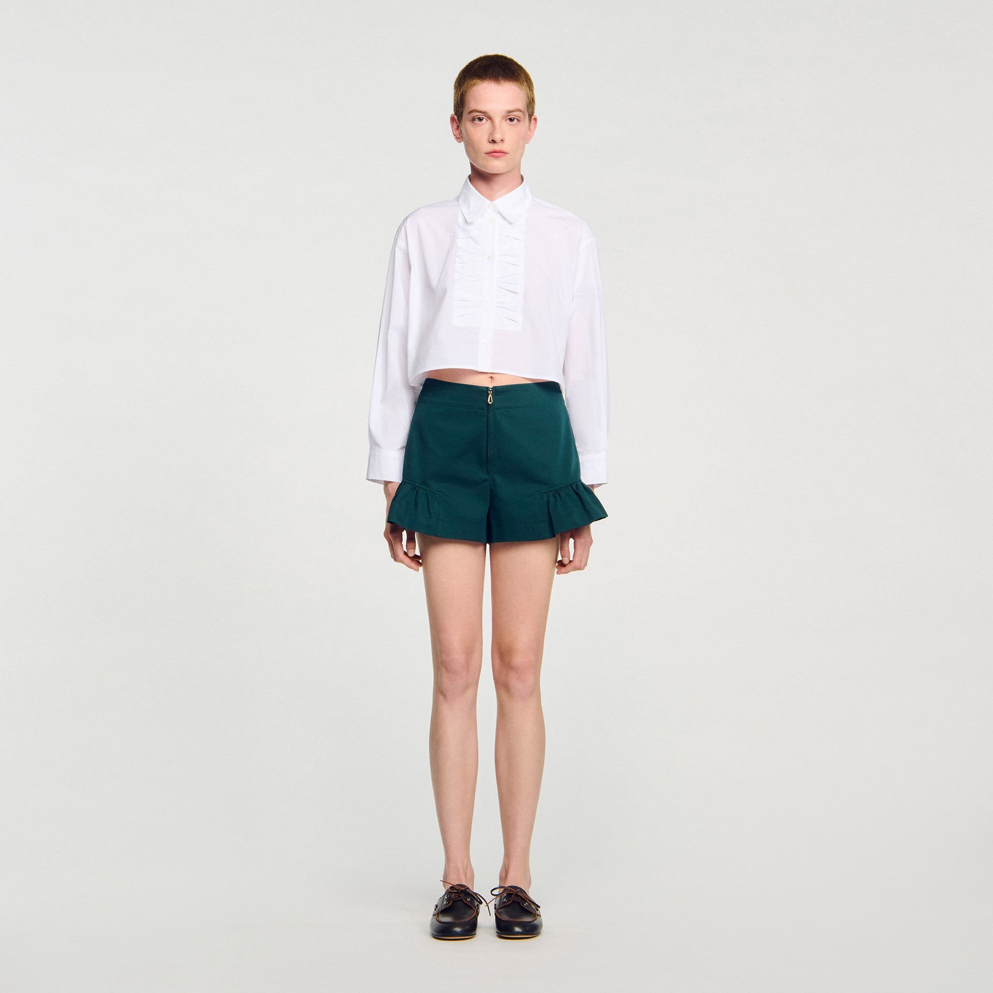 Sandro Women Flared ruffled shorts
