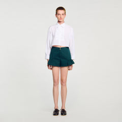 Sandro Women Flared ruffled shorts
