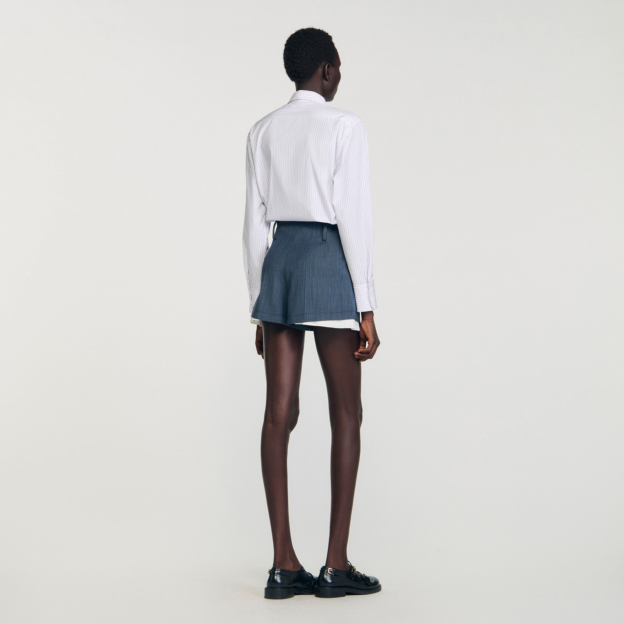 Sandro Women Striped layered shorts