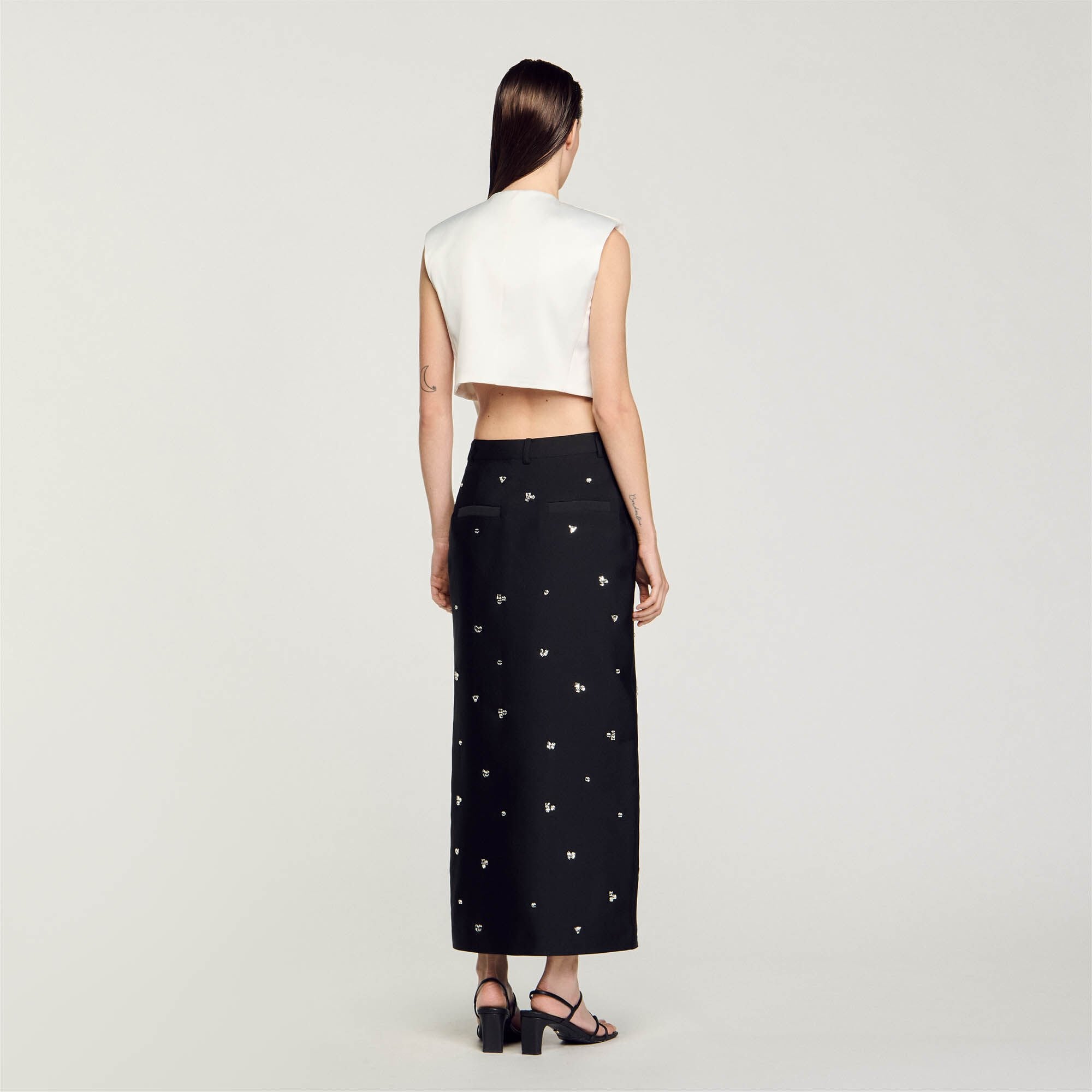 Sandro Women Satin-effect crop top