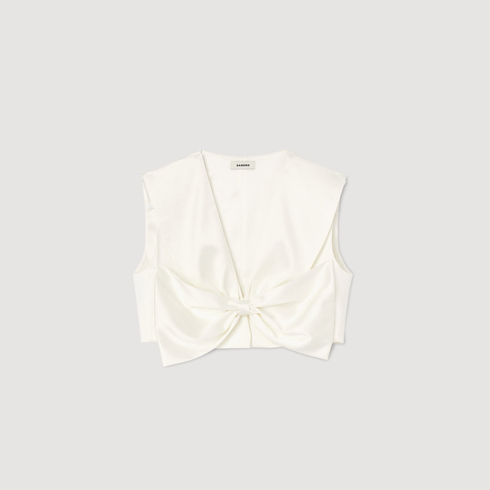 Sandro Women Satin-effect crop top