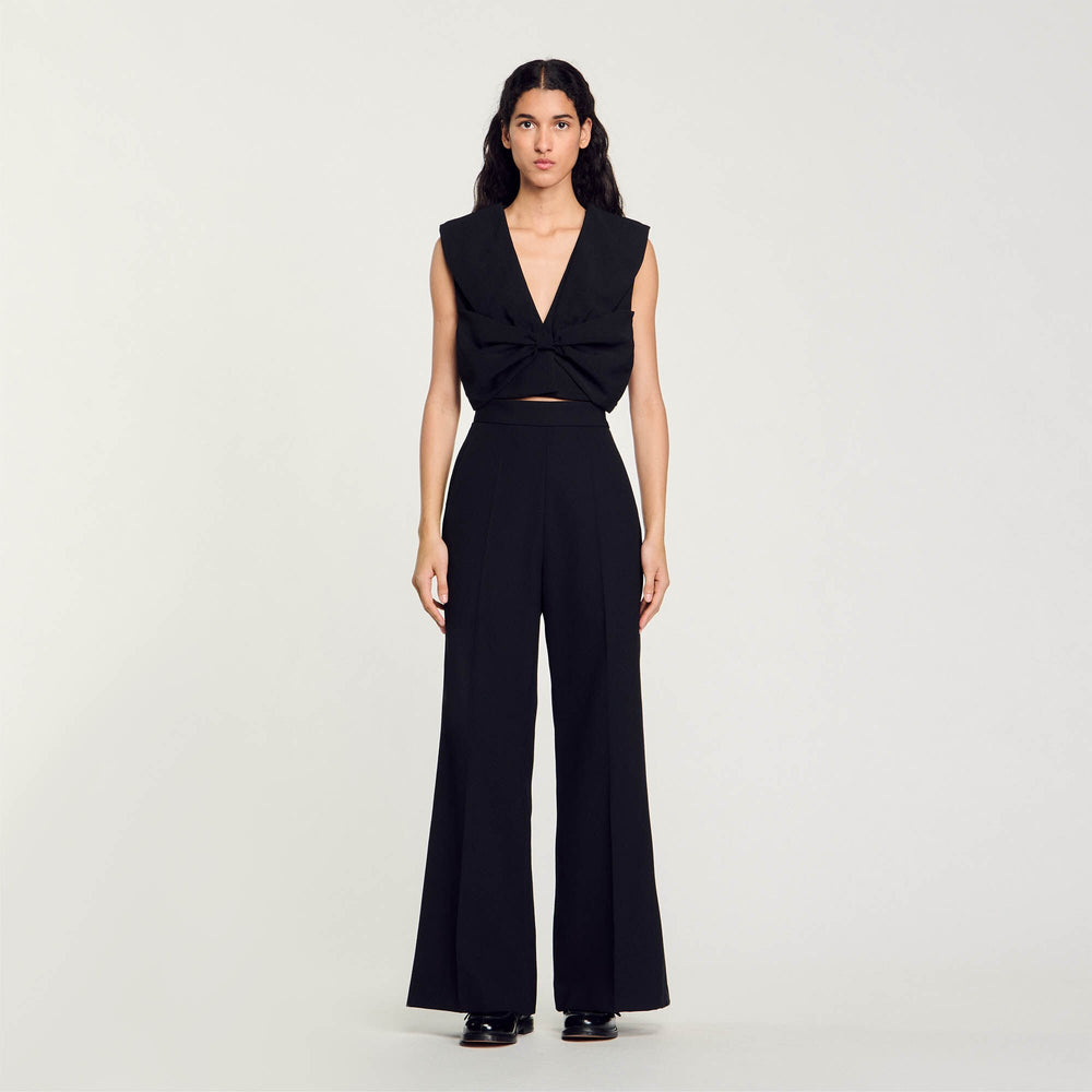 Sandro Women Satin-effect crop top