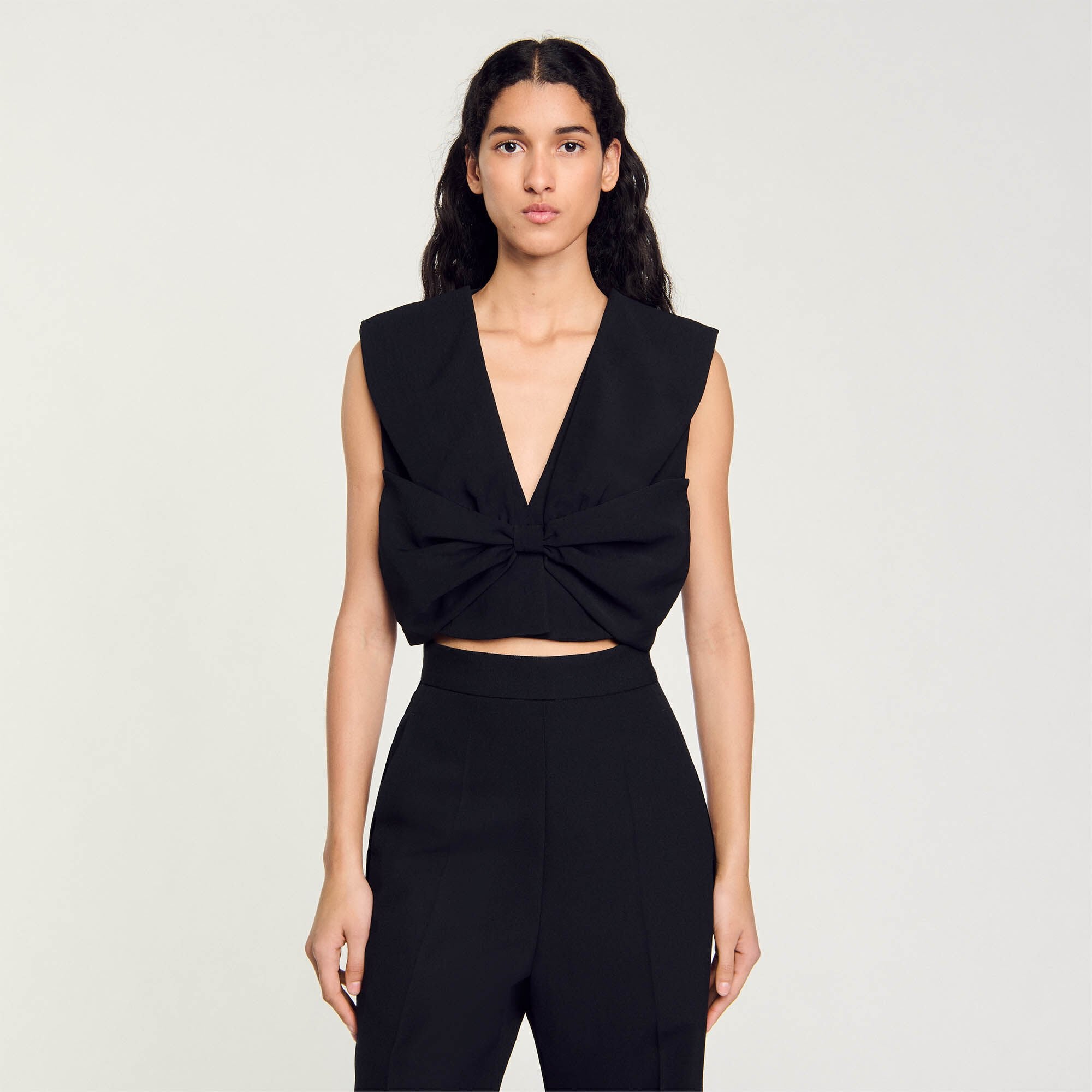 Sandro Women Satin-effect crop top