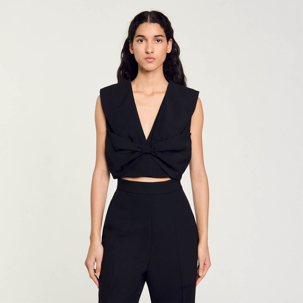 Sandro Women Satin-effect crop top