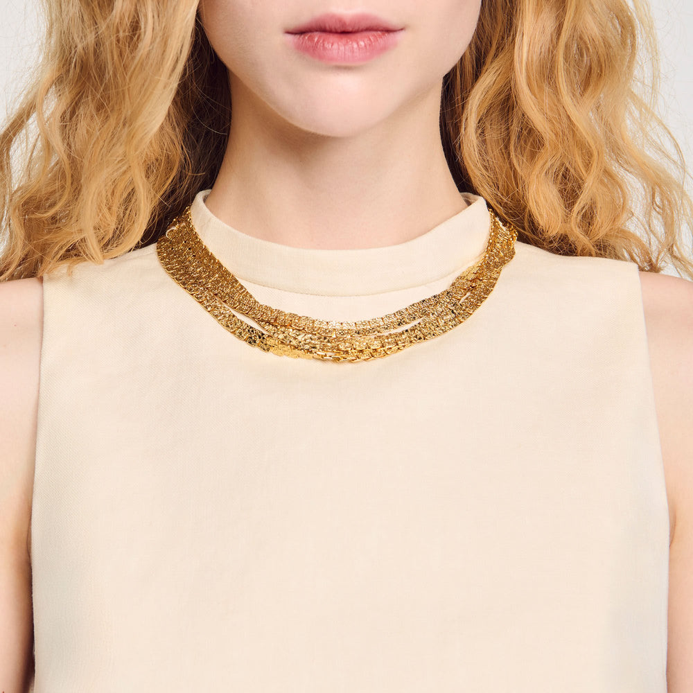 Sandro Women Knit crop top with necklace