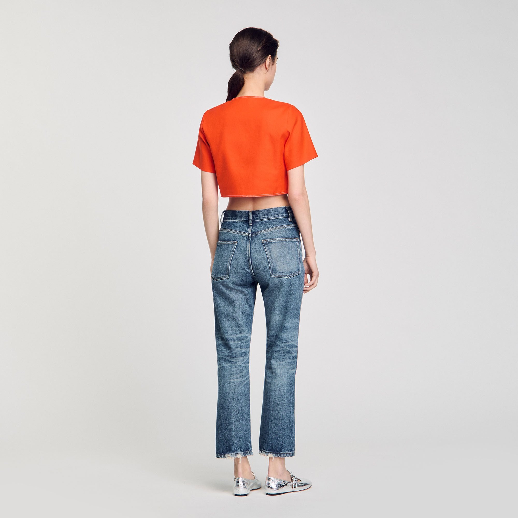 Sandro Women Crop top with cutout design