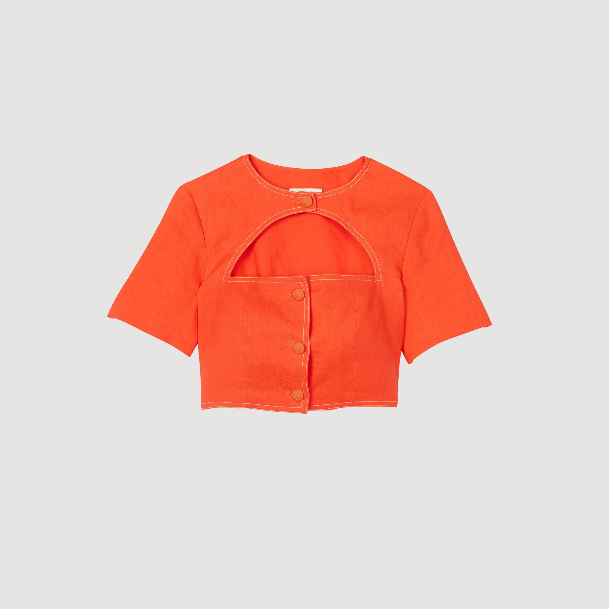 Sandro Women Crop top with cutout design