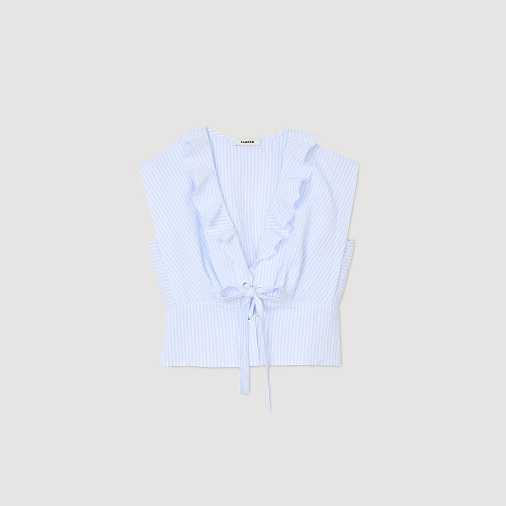 Sandro Women Striped crop top