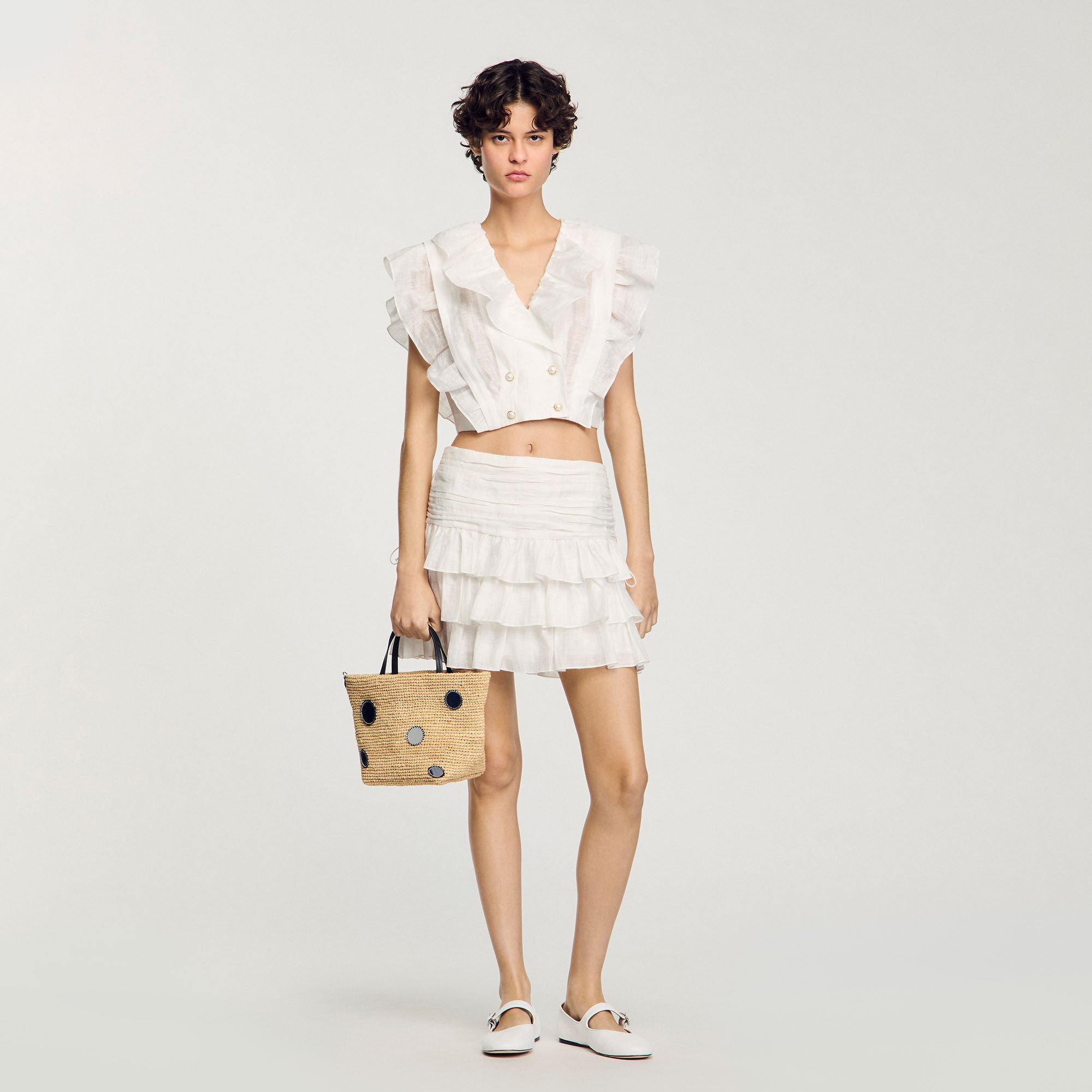 Sandro Women Ruffled crop top