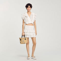 Sandro Women Ruffled crop top