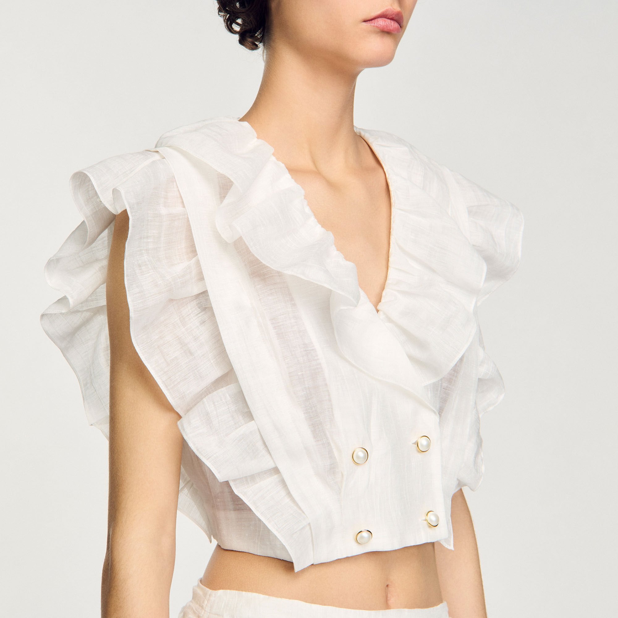 Sandro Women Ruffled crop top