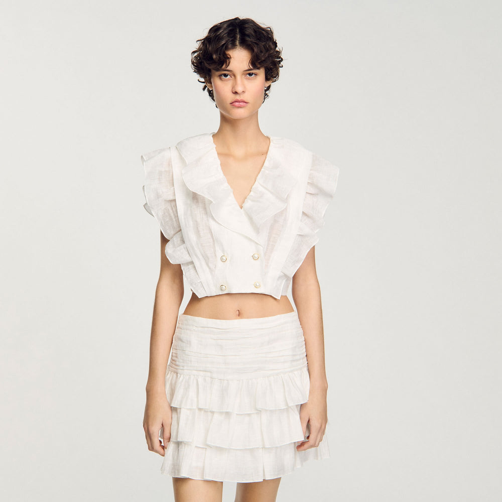 Sandro Women Ruffled crop top