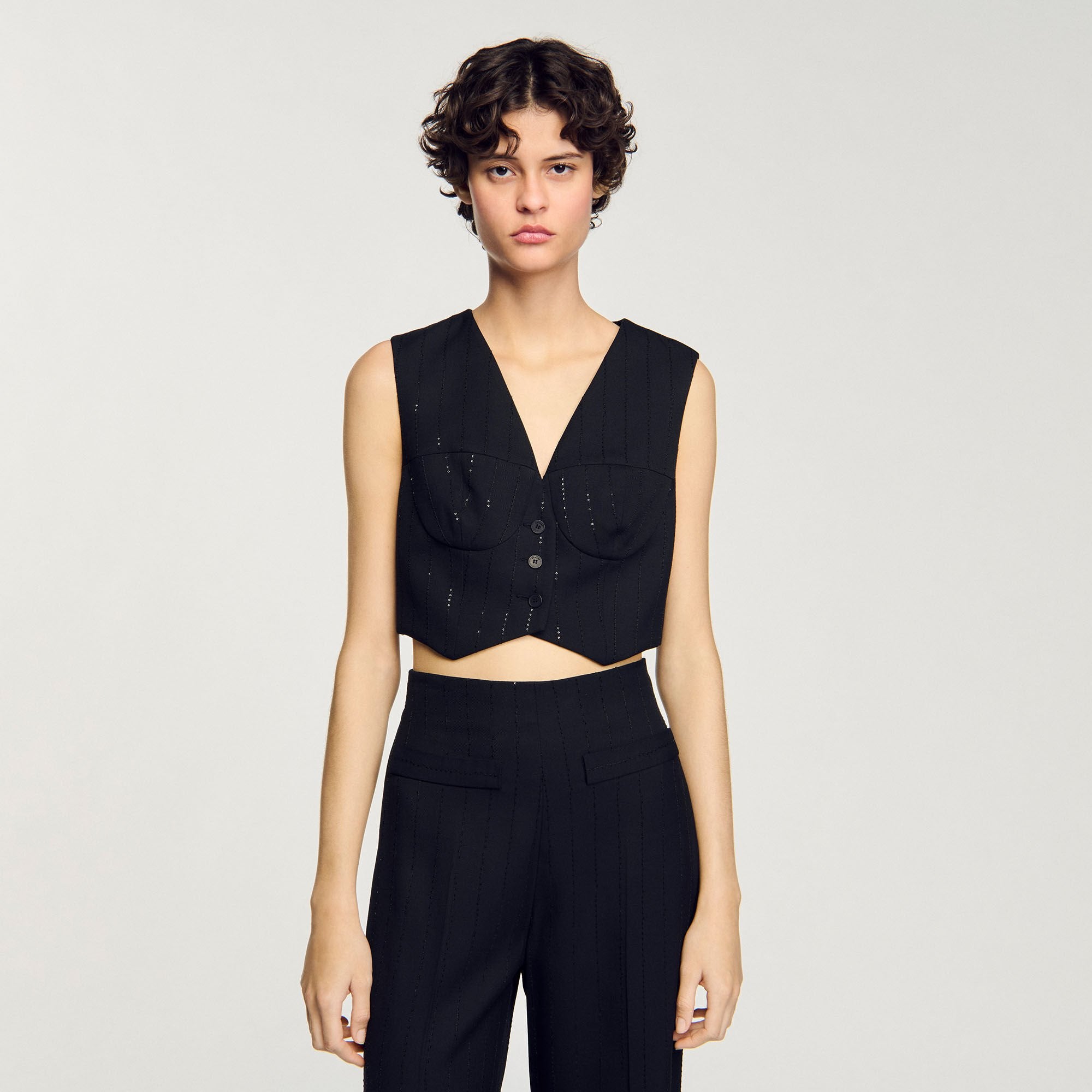 Sandro Women Sequin cropped jacket