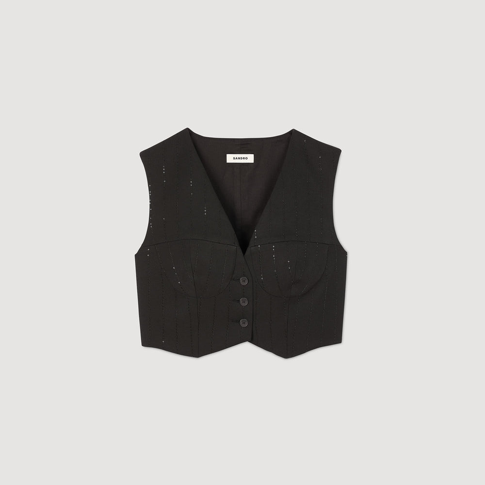 Sandro Women Sequin cropped jacket