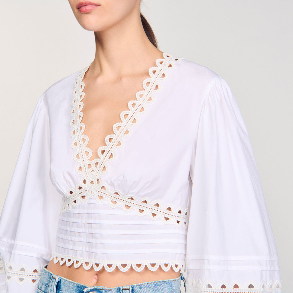 Sandro Women Poplin crop top