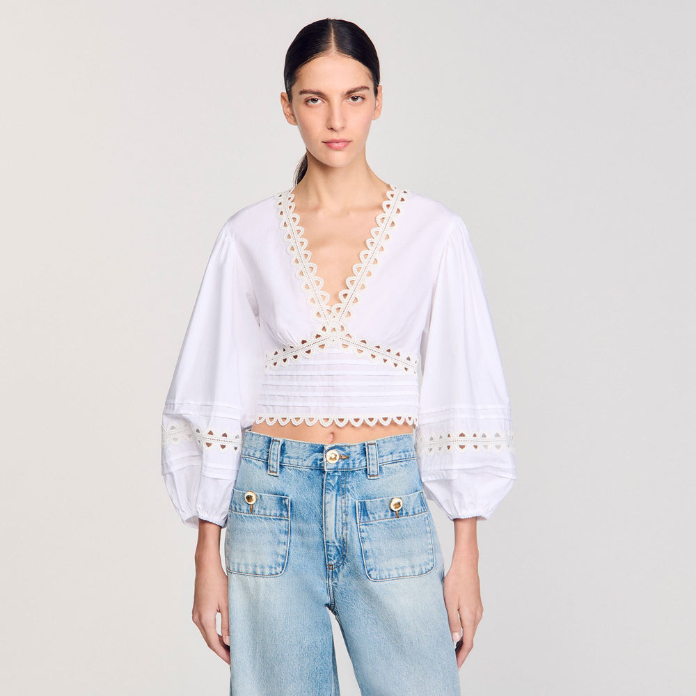Sandro Women Poplin crop top