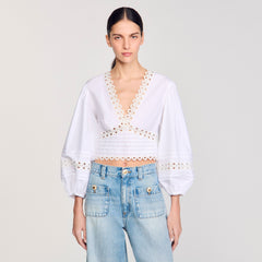 Sandro Women Poplin crop top