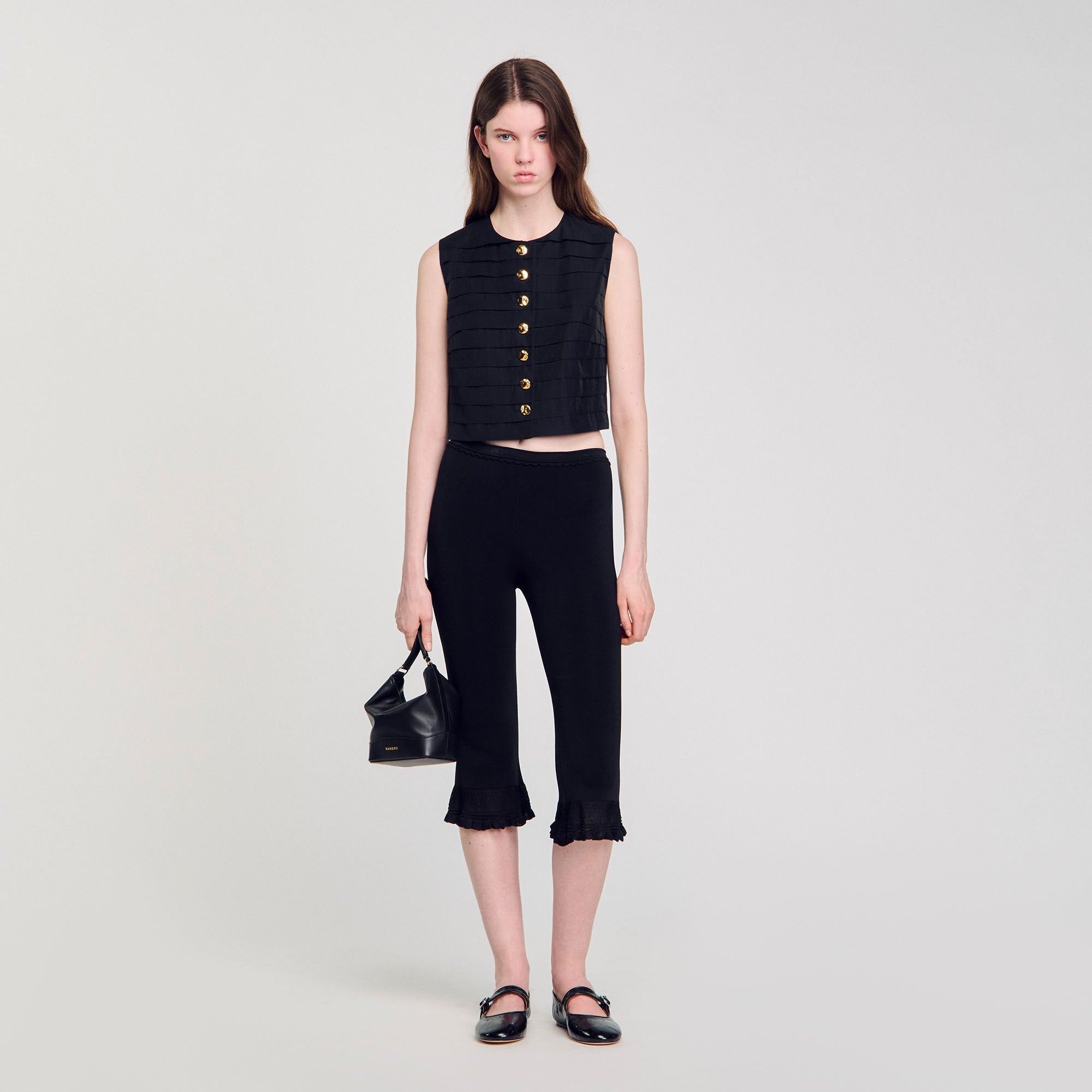 Sandro Women Pleated crop top