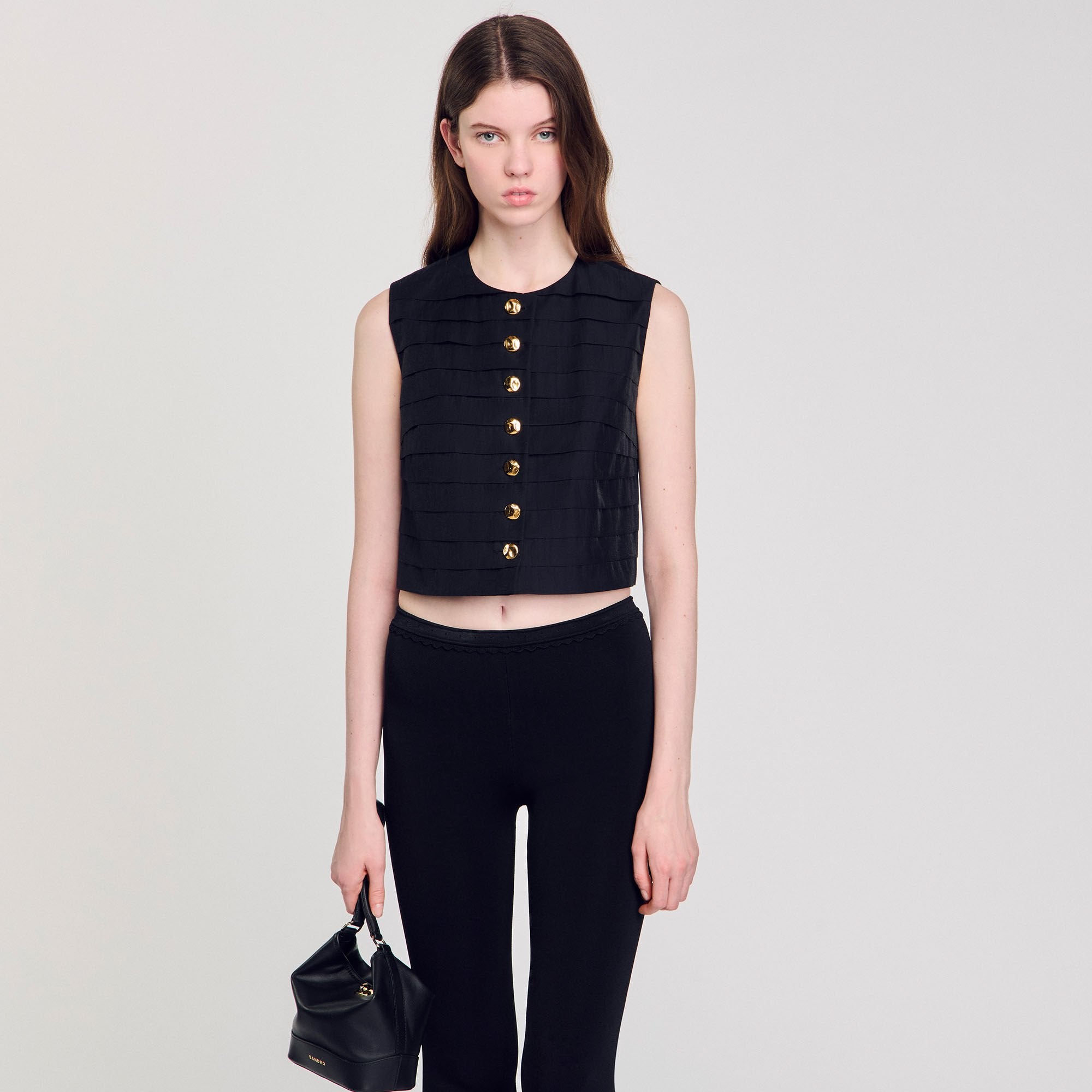 Sandro Women Pleated crop top