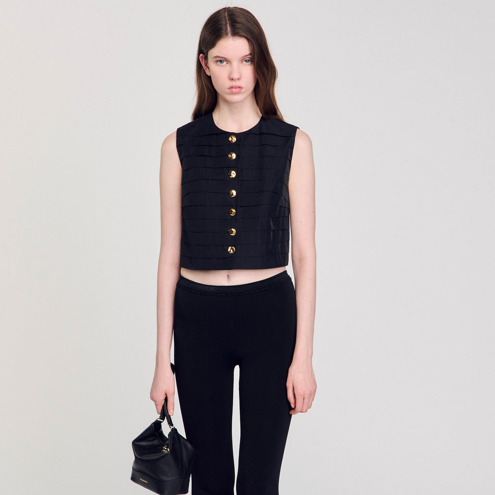 Sandro Women Pleated crop top