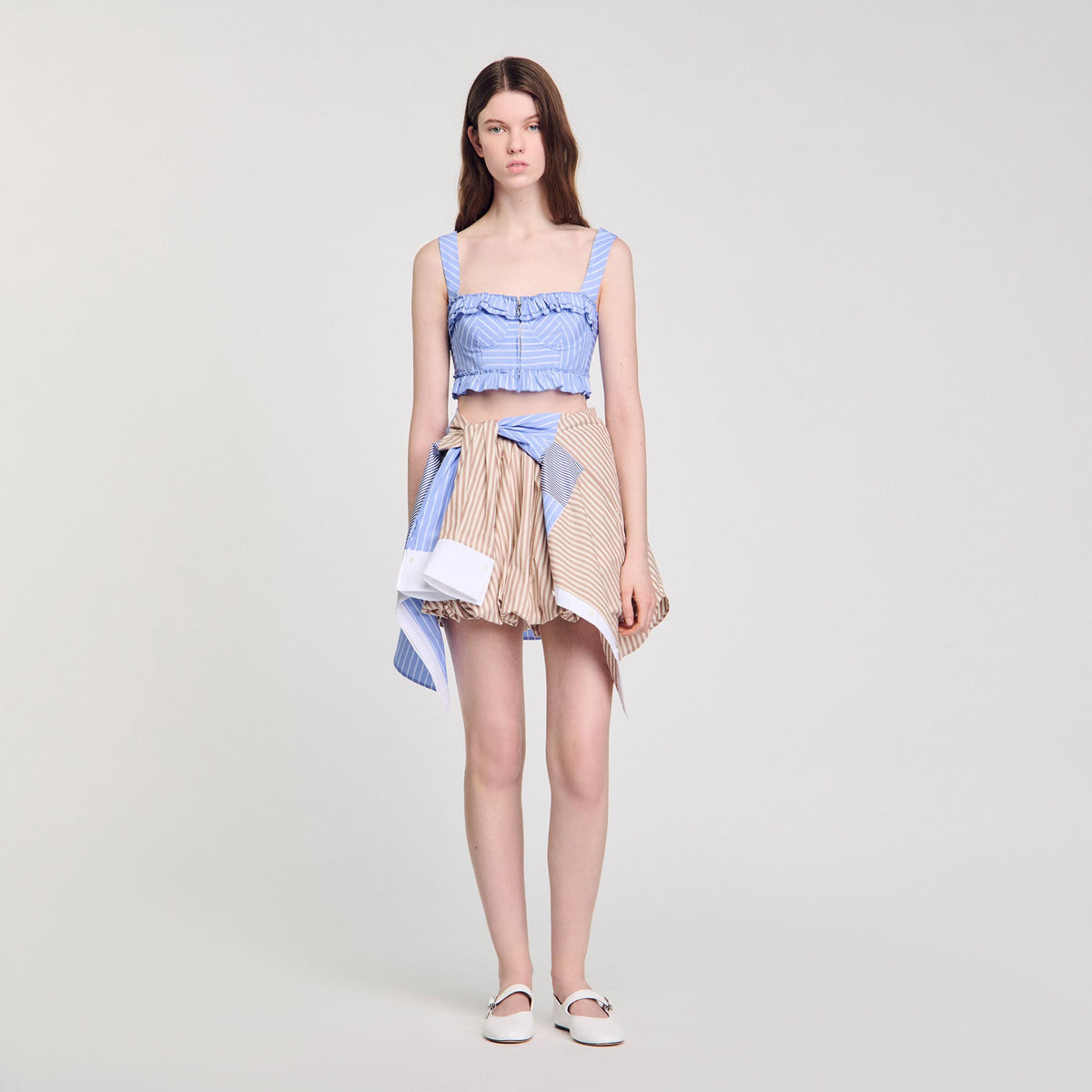 Sandro Women Striped crop top