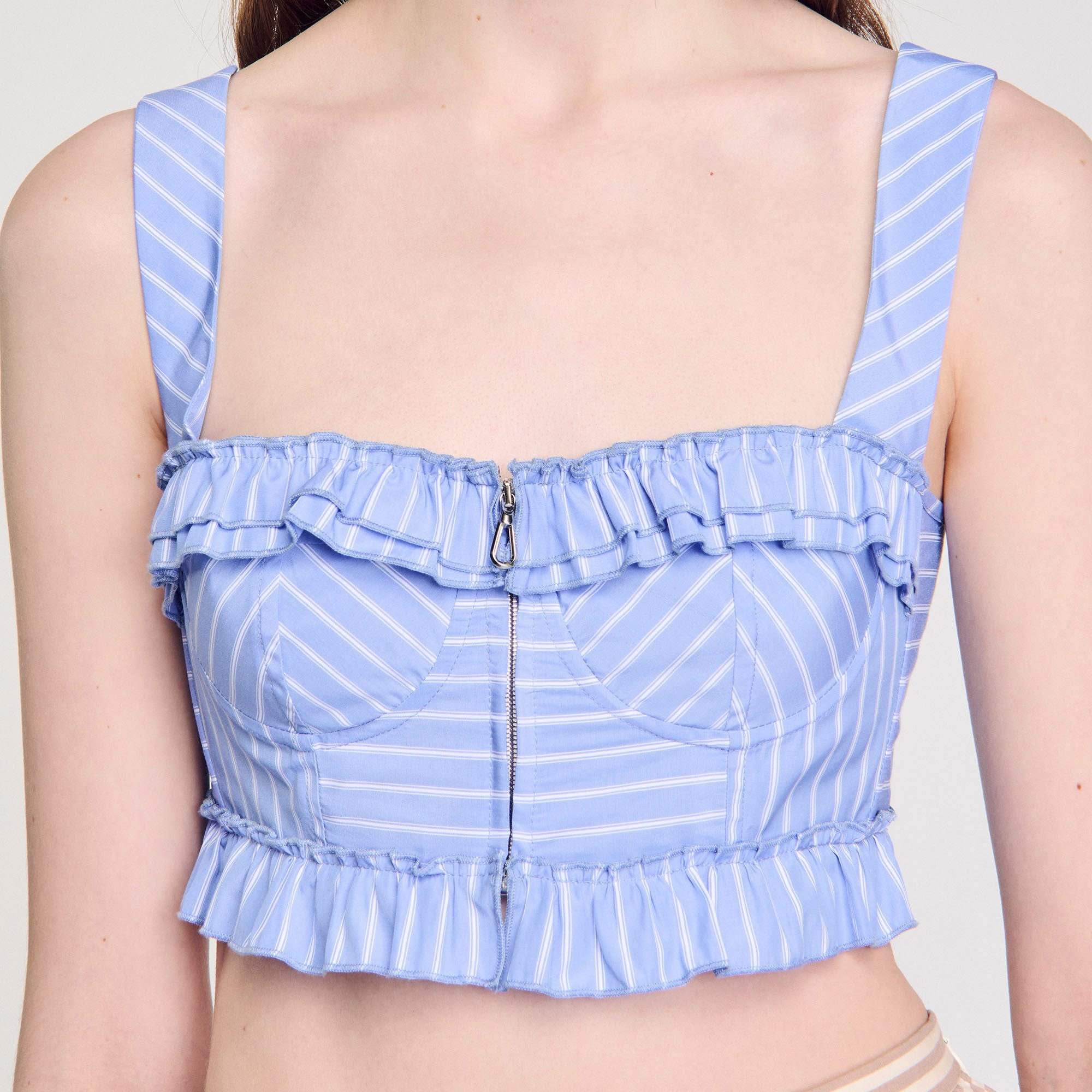 Sandro Women Striped crop top
